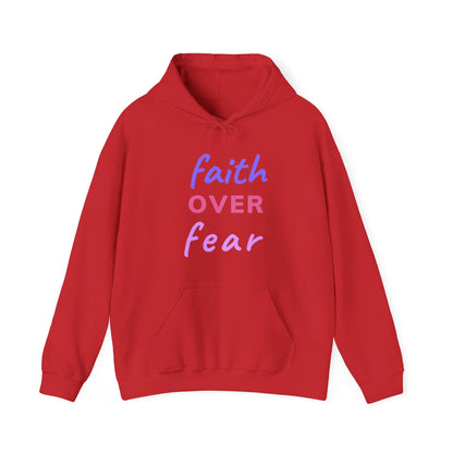 Faith Over Fear Red Unisex Graphic Hoodie - Radiate Good Merch