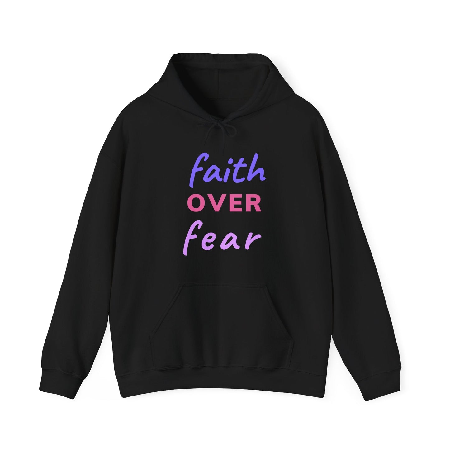 Faith Over Fear Black Unisex Graphic Hoodie - Radiate Good Merch