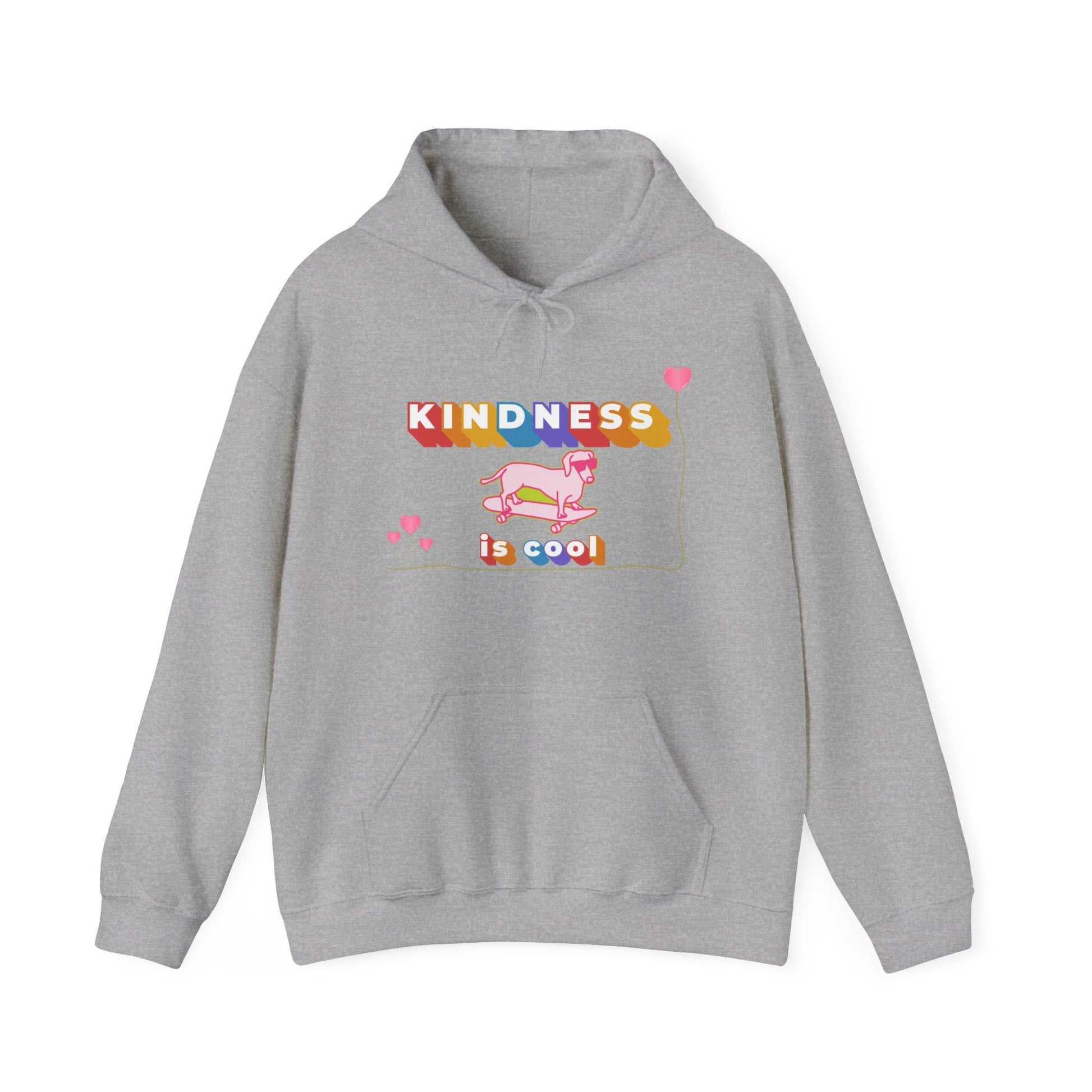 Kindness Is Cool Grey Unisex Graphic Hoodie - Radiate Good Merch