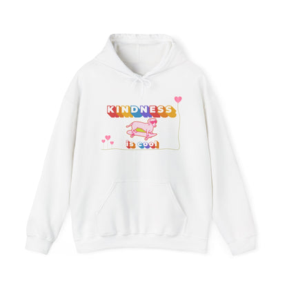 Kindness Is Cool White Unisex Graphic Hoodie - Radiate Good Merch