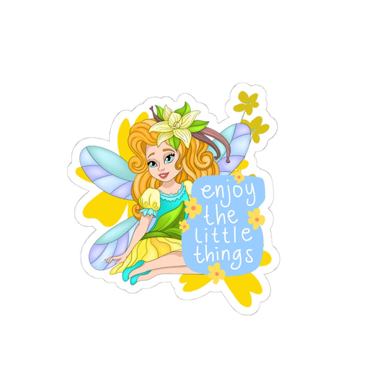 Fairy Enjoy the Little Things - Motivation Kiss-Cut Sticker - Radiate Good Merch