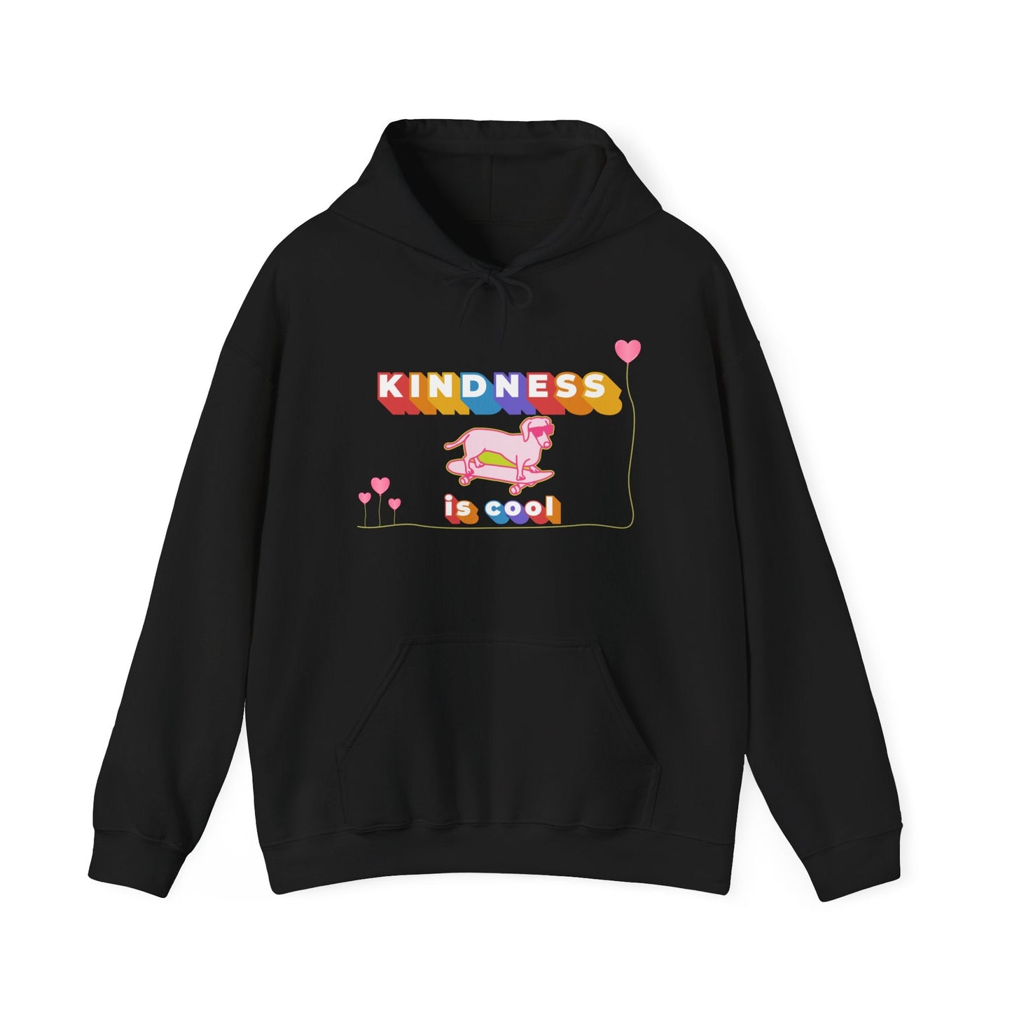 Kindness Is Cool Black Unisex Graphic Hoodie- Radiate Good Merch