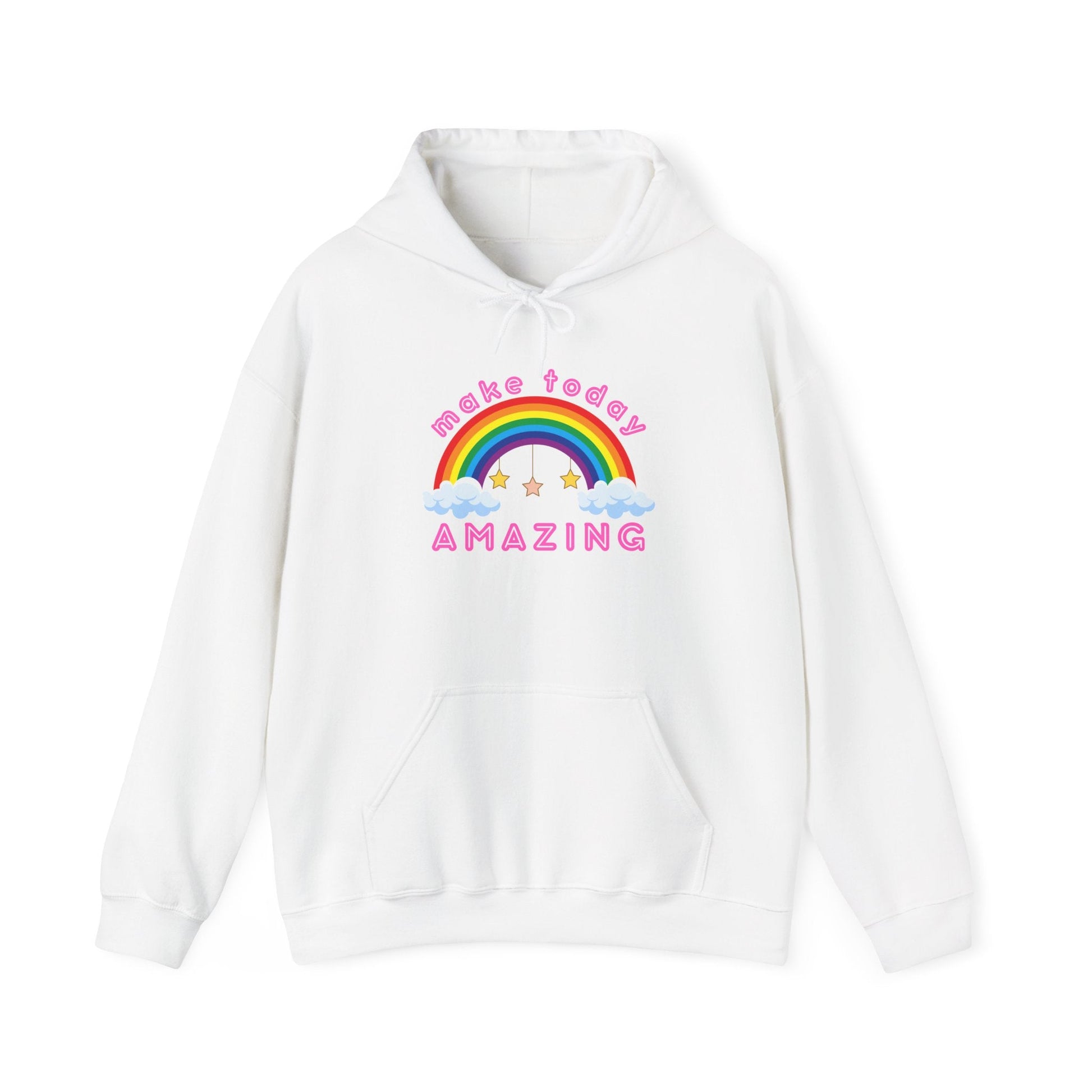 Make Today Amazing White Unisex Graphic Hoodie - Radiate Good Merch