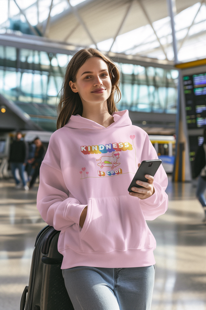 Kindness Is Cool Pink Unisex Graphic Hoodie - Radiate Good Merch