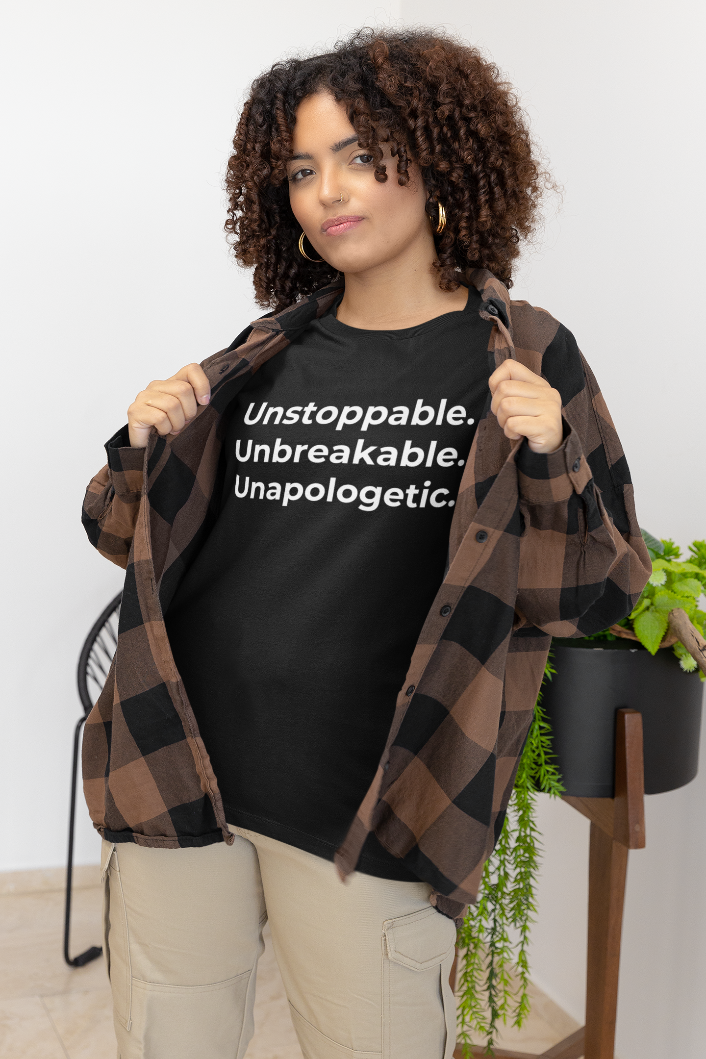 Unstoppable, Unbreakable, Unapologetic - Motivation Unisex Graphic T-Shirt - Radiate Good Merch