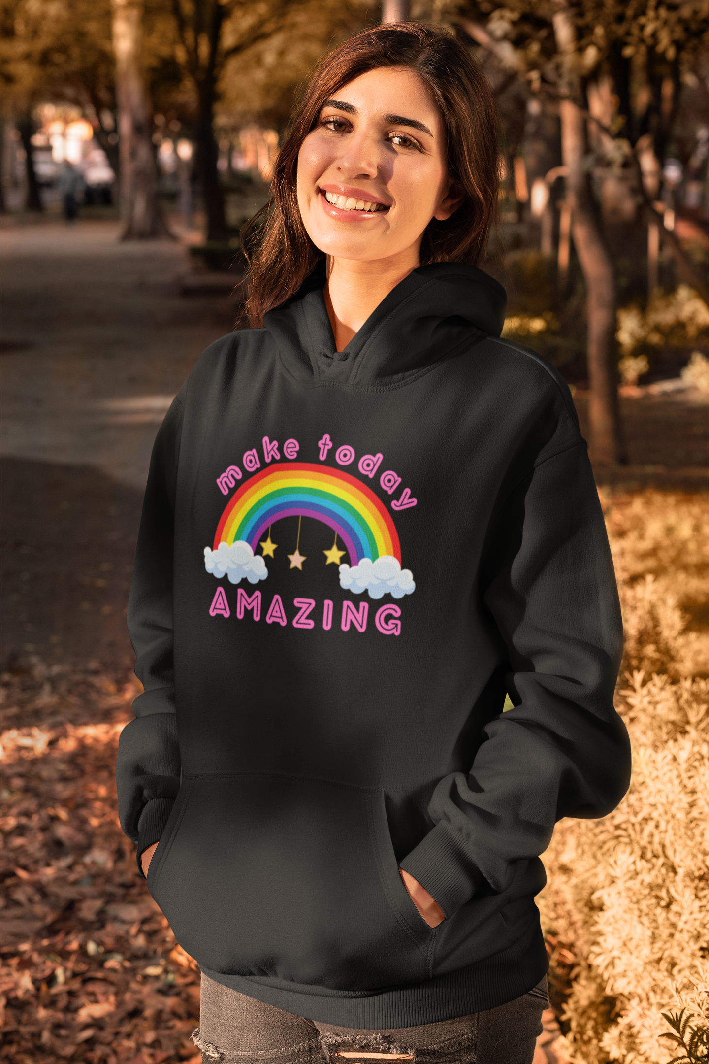 Make Today Amazing Black Unisex Graphic Hoodie - Radiate Good Merch