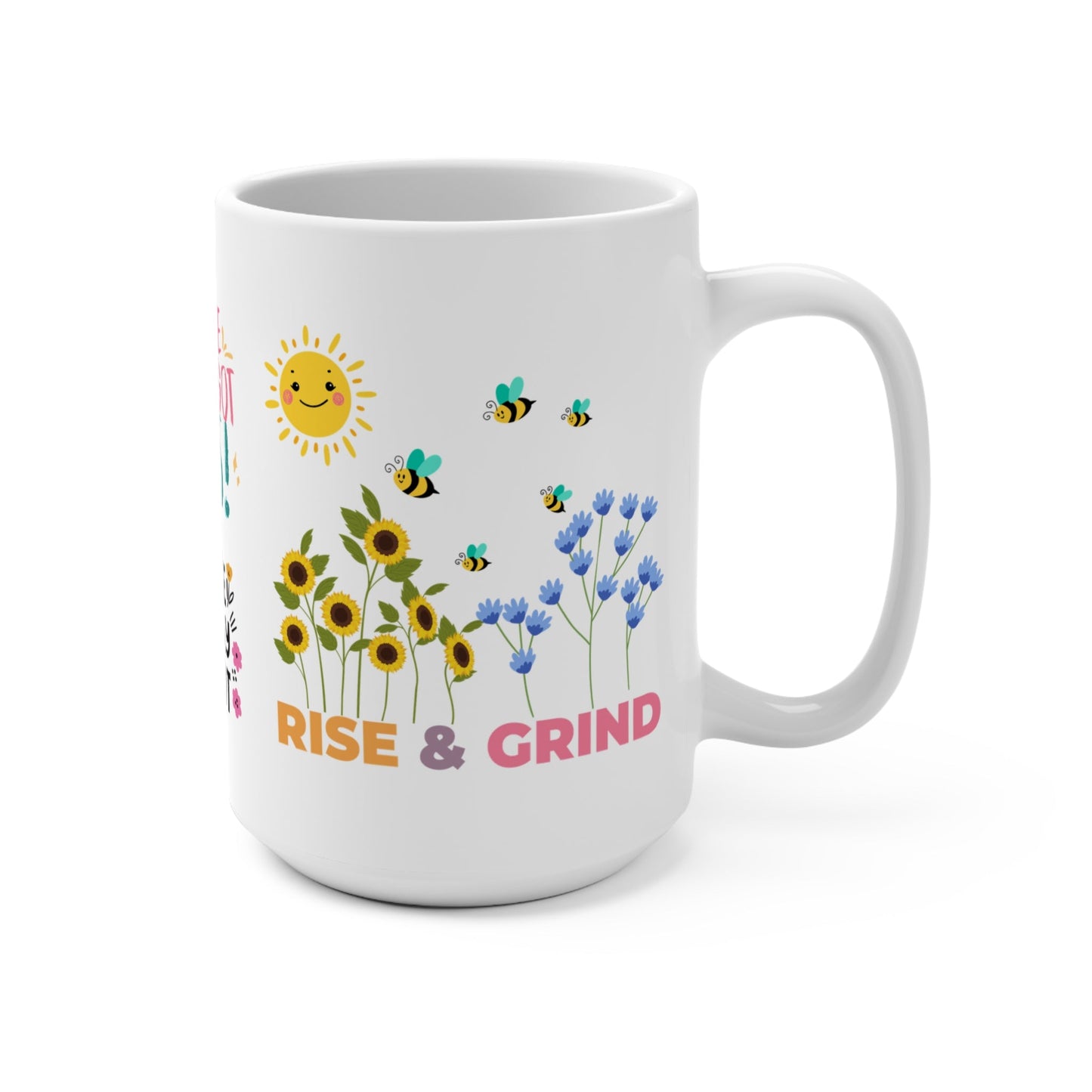 15 oz Motivation White Ceramic Coffee Mug - Radiate Good Merch