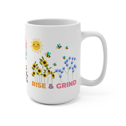 15 oz Motivation White Ceramic Coffee Mug - Radiate Good Merch